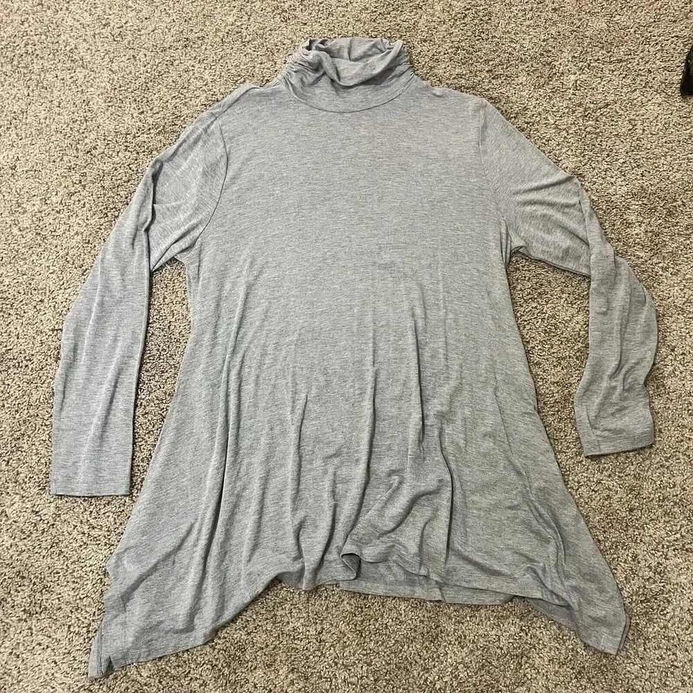 Soft Surroundings Top Womens Mock Neck Turtleneck Comfort Tunic Flowy Casual